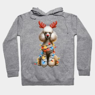 Christmas Red Nose Poodle Dog Hoodie